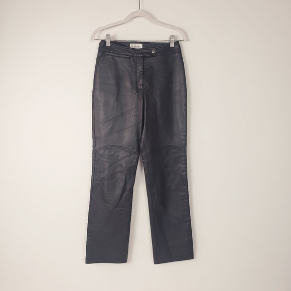 Hugo Buscati Soft Supple Leather Black Pants 6 - Picture 8 of 16